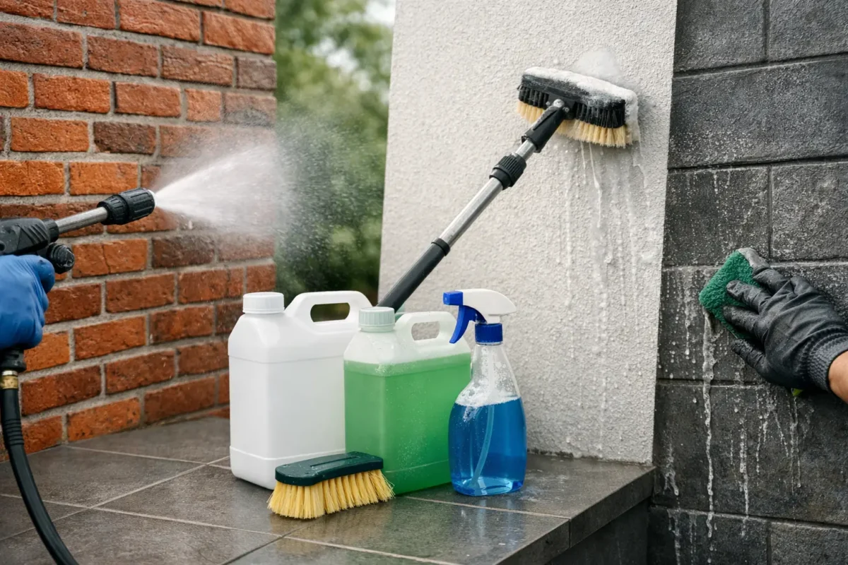 Čistiaca chémia na fasády podľa materiálu