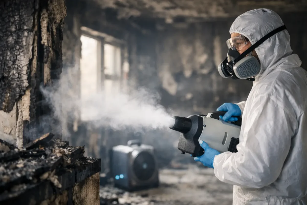 Neutralizácia zápachu po požiari v budove
